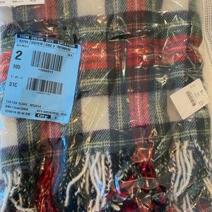 J crew red tartan scarf